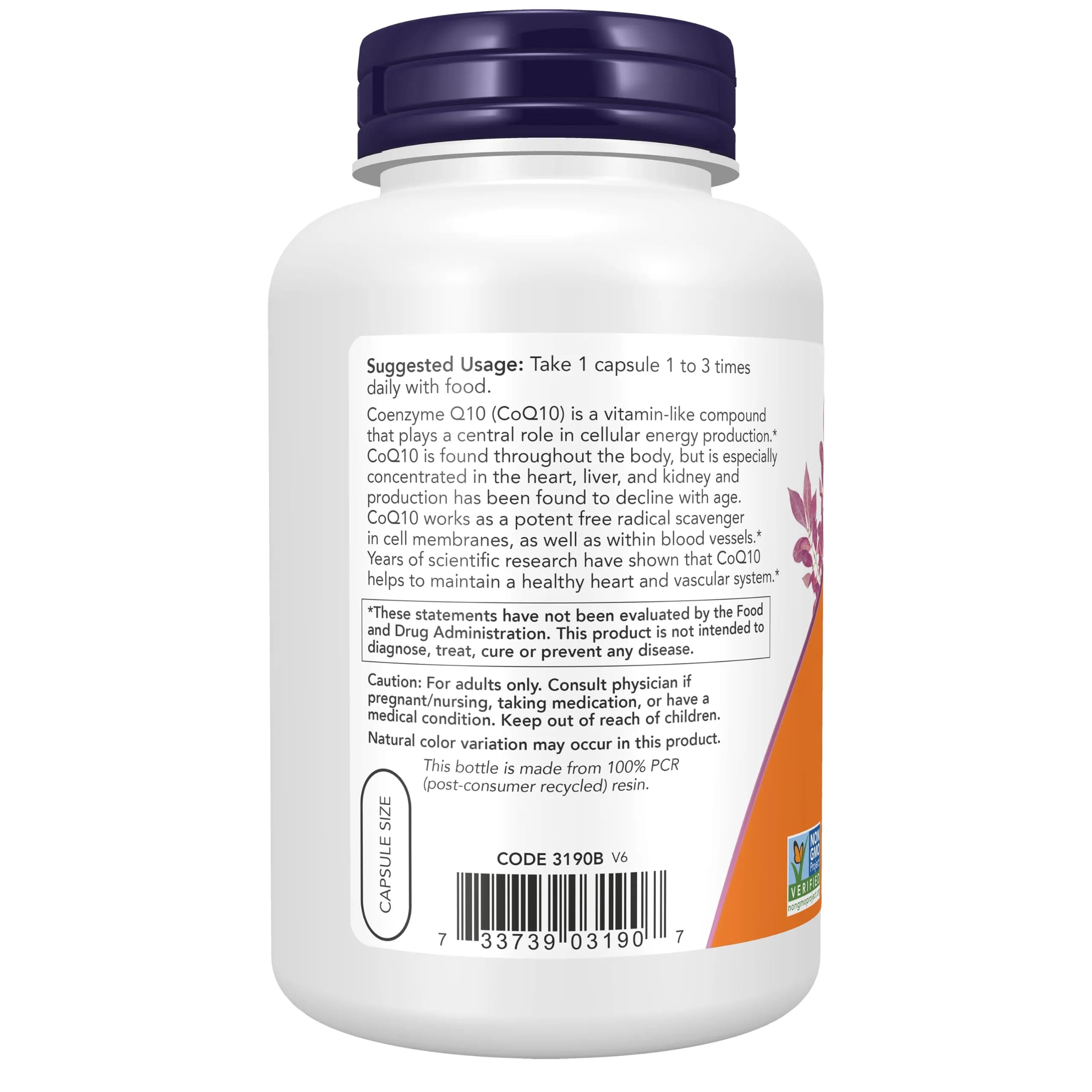 NOW CoQ10 30 mg Veg Capsules (240 Count) | Pharmaceutical Grade, All-Trans Form - view 3