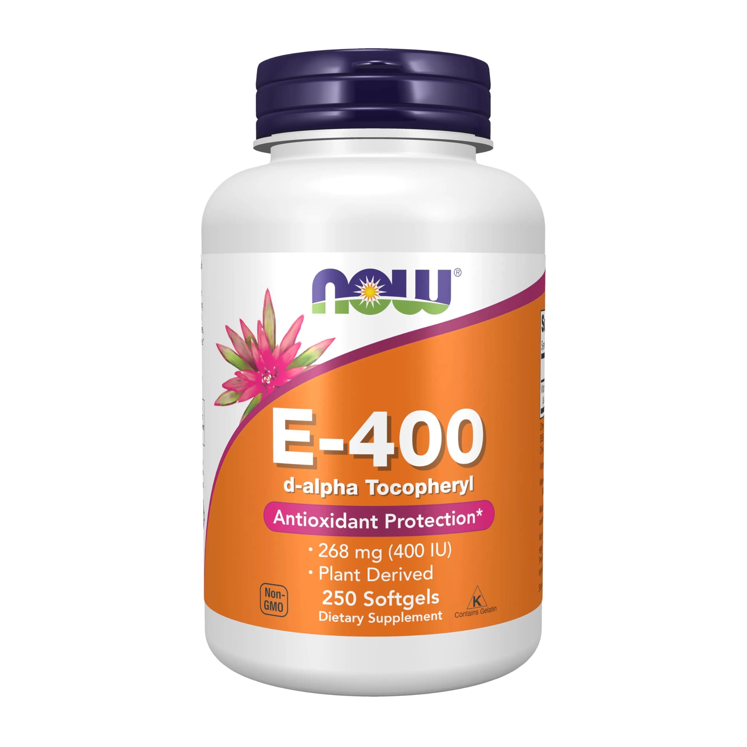 NOW Vitamin E-400 IU Softgels 250 | Antioxidant & Cellular Support in India — Light Amber