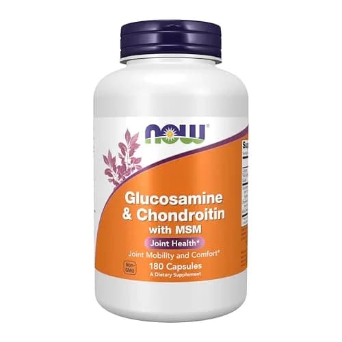 NOW Glucosamine & Chondroitin with MSM Veg Caps 180 Count | Supports Joint Mobility & Comfort thumbnail 1