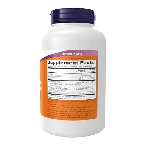 NOW Glucosamine & Chondroitin with MSM Veg Caps 180 Count | Supports Joint Mobility & Comfort thumbnail 2