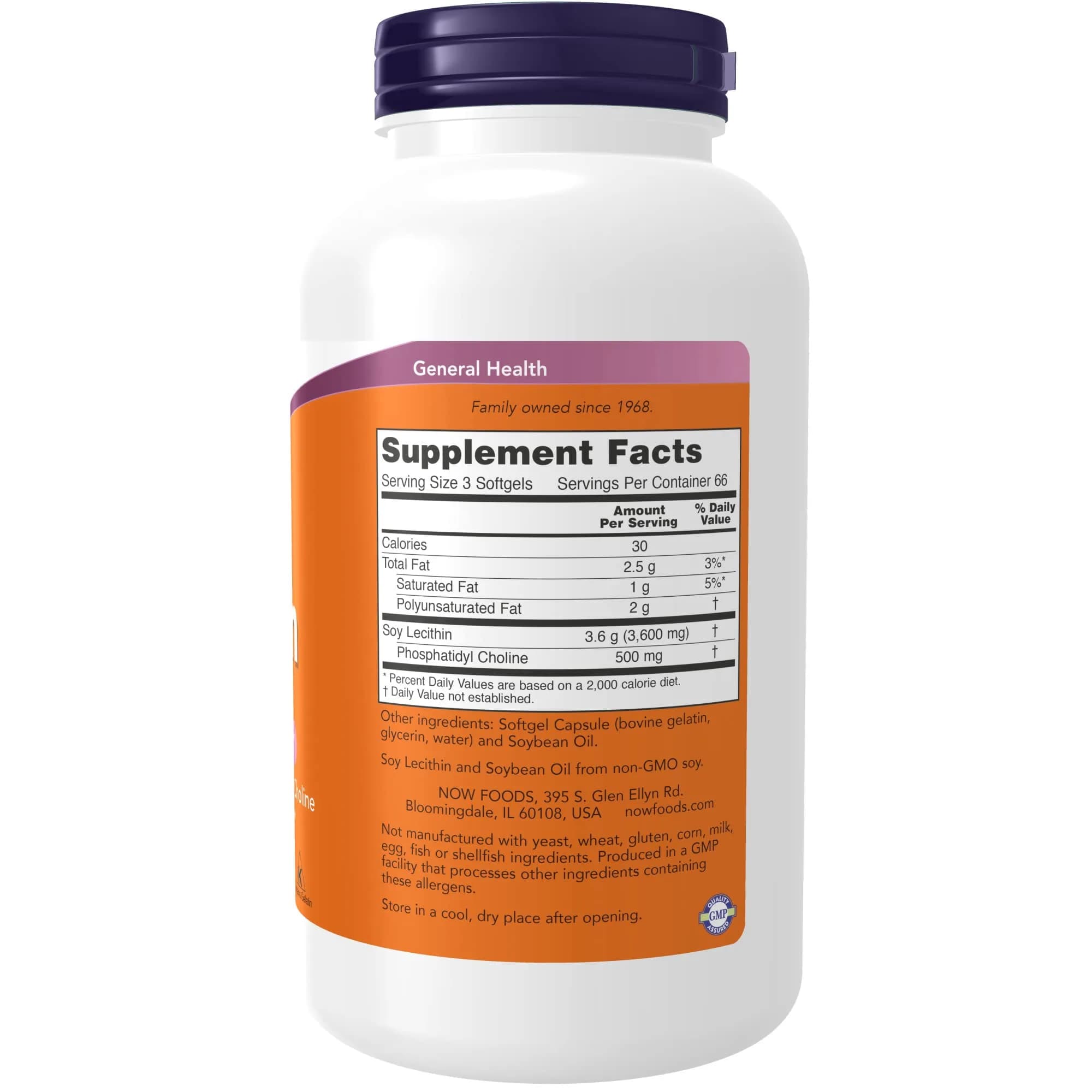 NOW Foods Lecithin 1200 mg Softgels (200 Count, 3.6g/serving) | Supports Brain & Nerve Function - view 2