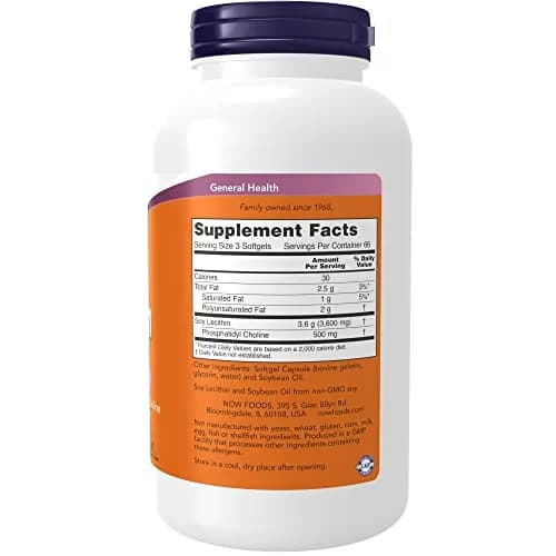 NOW Foods Lecithin 1200 mg Softgels (200 Count, 3.6g/serving) | Supports Brain & Nerve Function thumbnail 2