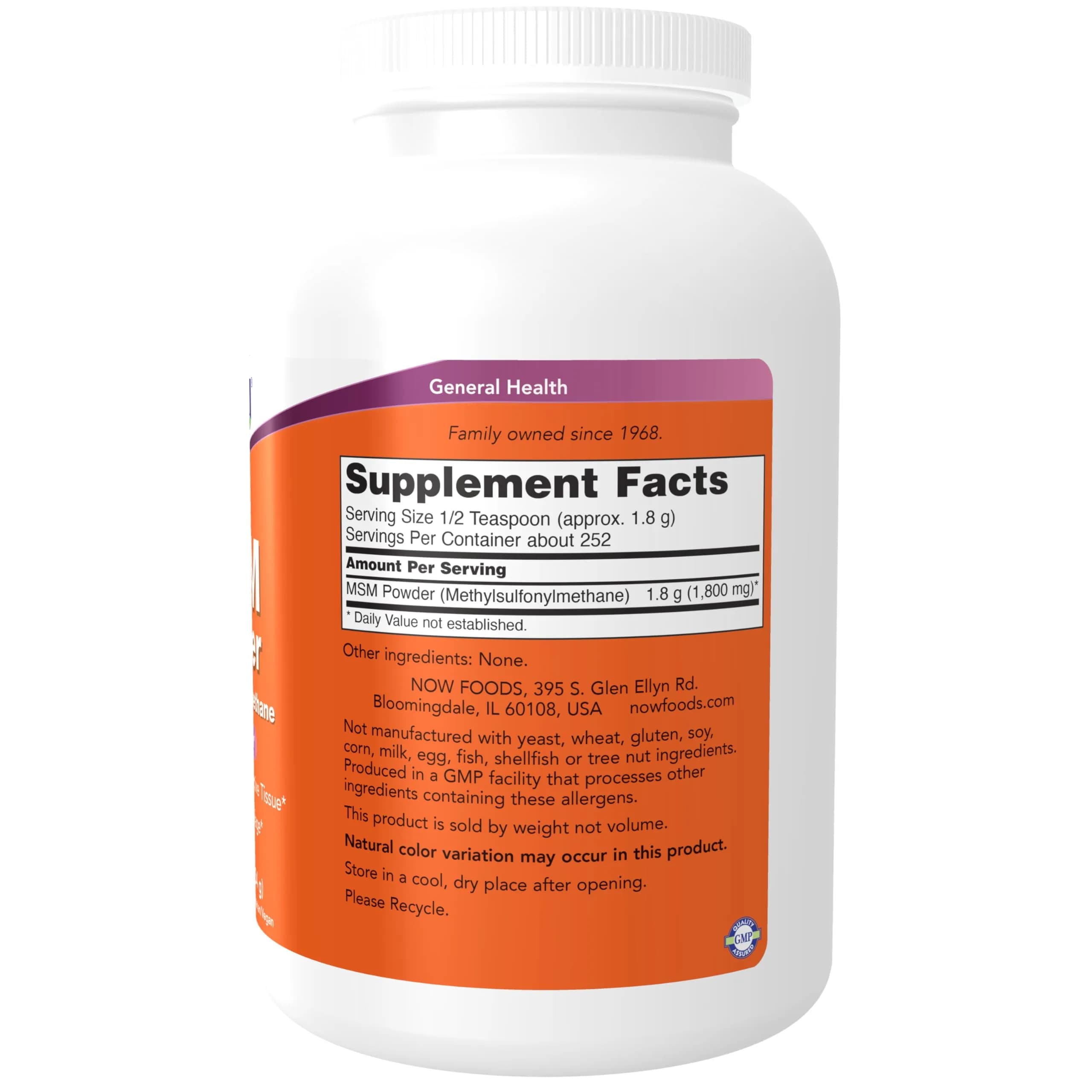 NOW Foods MSM Powder 1 lb (454 g) | Supports Joint Health & Connective Tissue - view 2