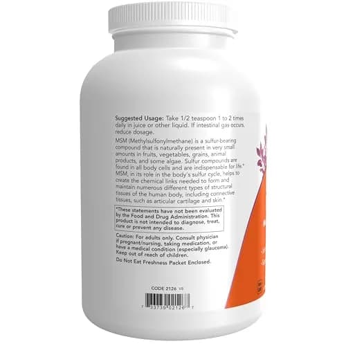 NOW Foods MSM Powder 1 lb (454 g) | Supports Joint Health & Connective Tissue thumbnail 3
