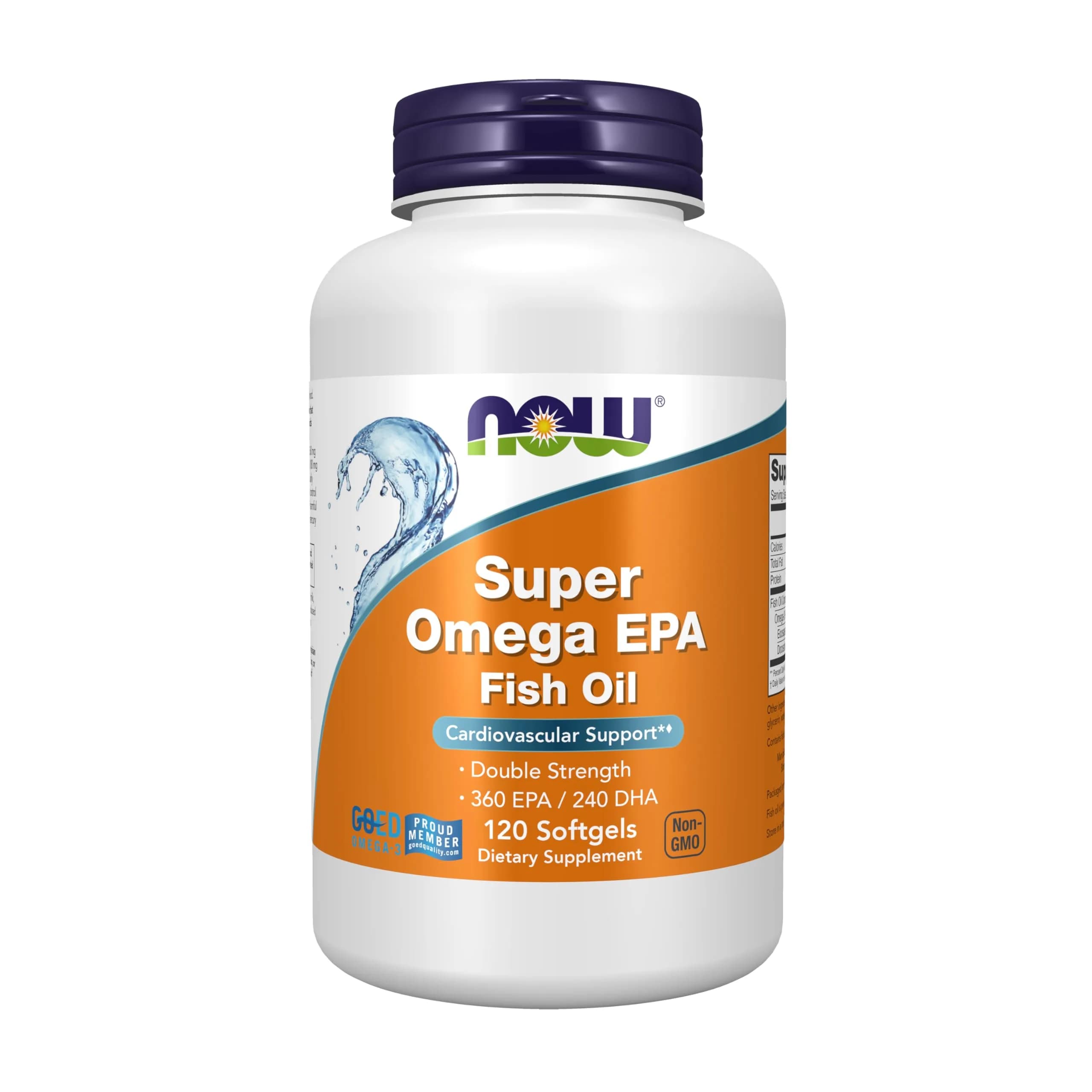 NOW Supplements Super Omega EPA 120 Softgels | Molecularly Distilled Fish Oil for Heart & Brain Support — Pale Yellow