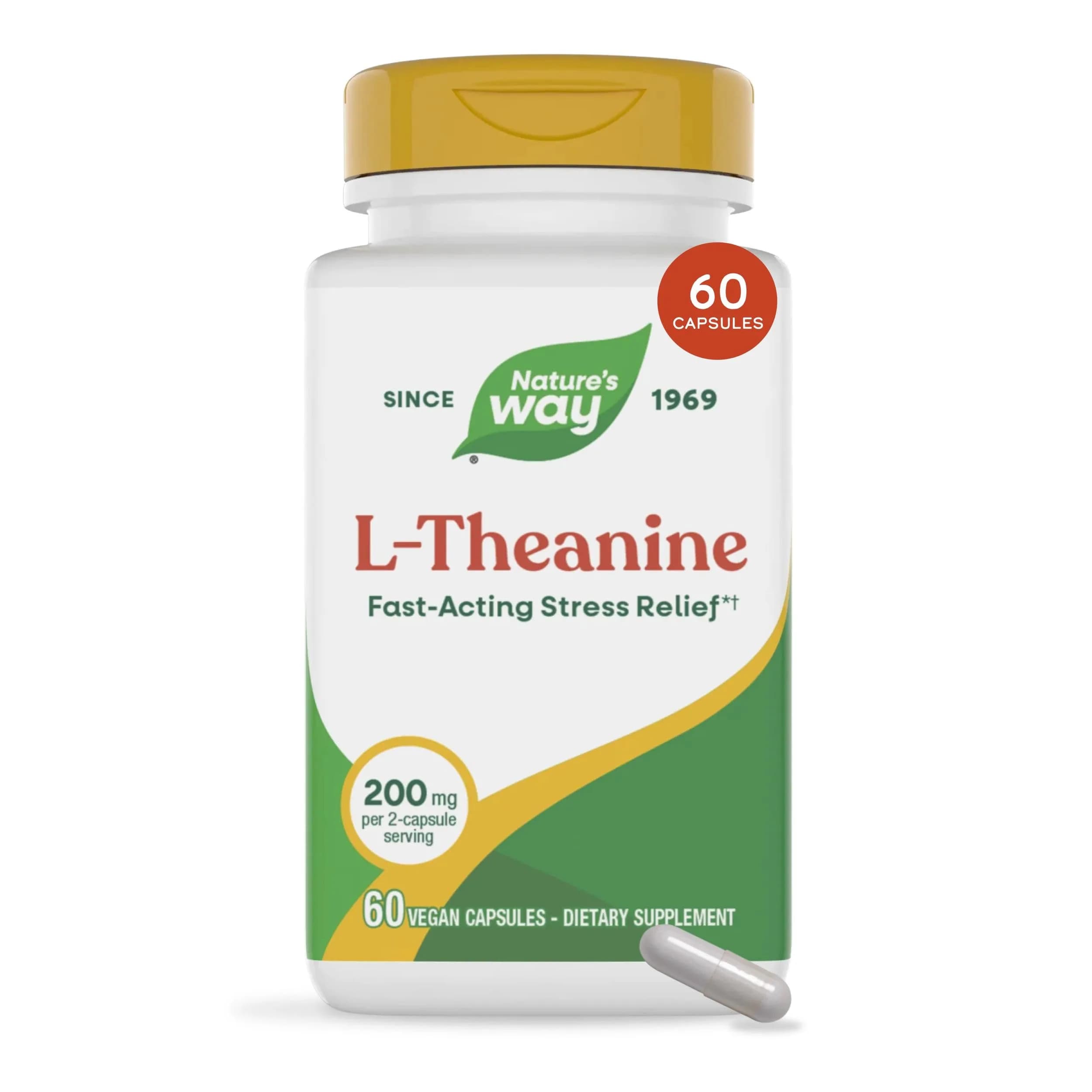 Nature's Way L-Theanine Stress Relief 60 ct | Fast-Acting Relaxation Support