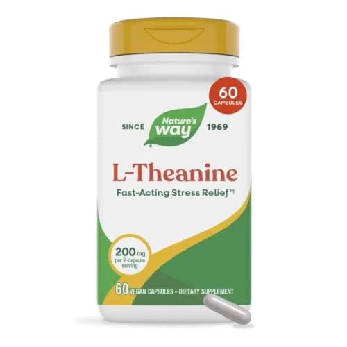 Nature's Way L-Theanine Stress Relief 60 ct | Fast-Acting Relaxation Support thumbnail 1