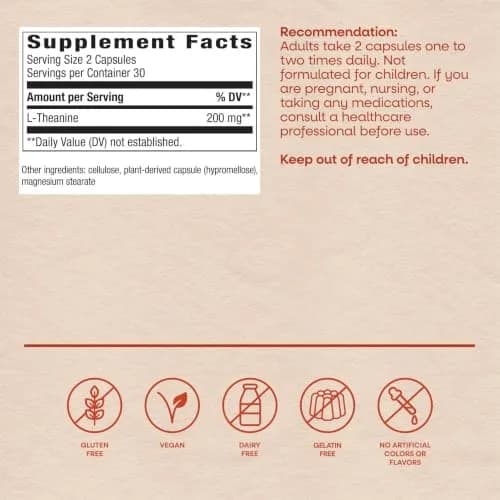Nature's Way L-Theanine Stress Relief 60 ct | Fast-Acting Relaxation Support thumbnail 6
