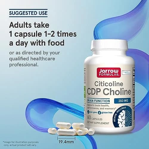 Jarrow Formulas Citicoline CDP 250 mg Capsules | Brain Health Support, Memory Support, Cognitive Performance, 60 Count thumbnail 6