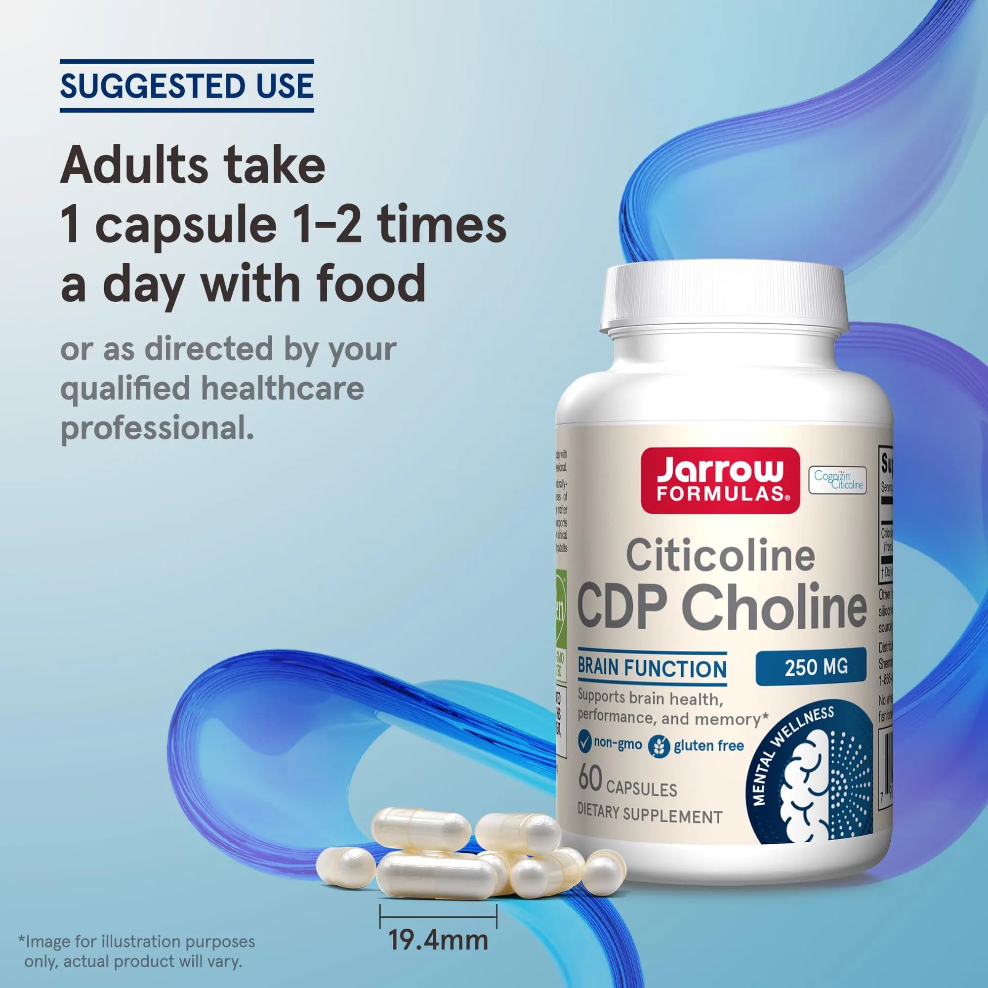 Jarrow Formulas Citicoline CDP 250 mg Capsules | Brain Health Support, Memory Support, Cognitive Performance, 60 Count - view 6