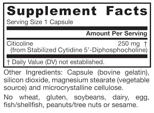 Jarrow Formulas Citicoline CDP 250 mg Capsules | Brain Health Support, Memory Support, Cognitive Performance, 60 Count thumbnail 8