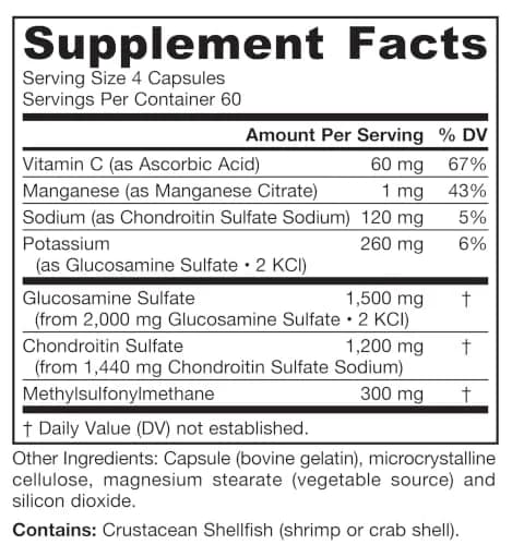 Jarrow Glucosamine, Chondroitin & MSM | 240 Capsules for Joint Support with Vitamin C thumbnail 8