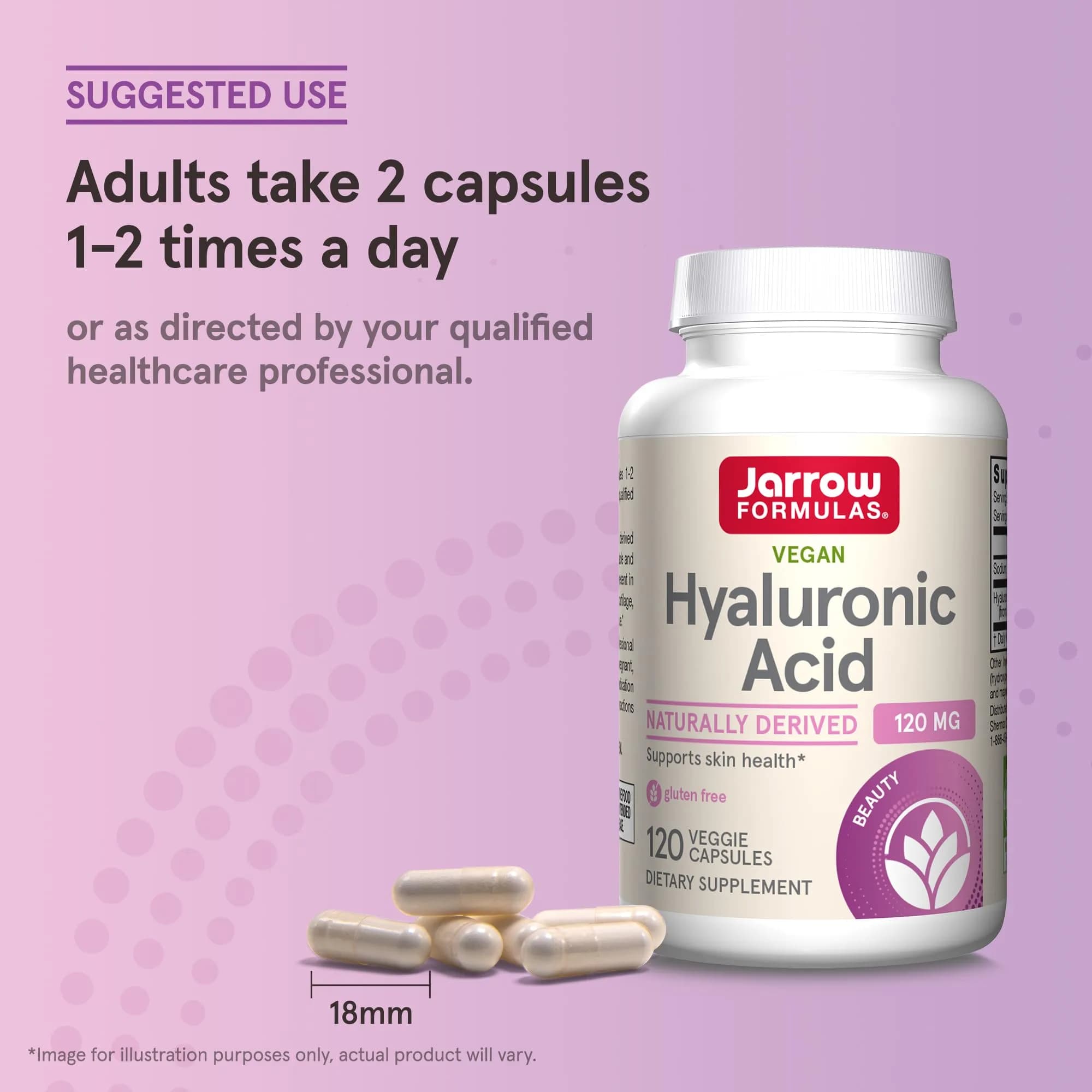 Jarrow Formulas Hyaluronic Acid 120 mg, 120 Veggie Capsules | Skin Hydration Support - view 7