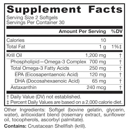 Jarrow Formulas Krill Oil 1200mg Softgels (60 Count) | Phospholipid Omega-3 with Astaxanthin for Brain & Heart Health thumbnail 9