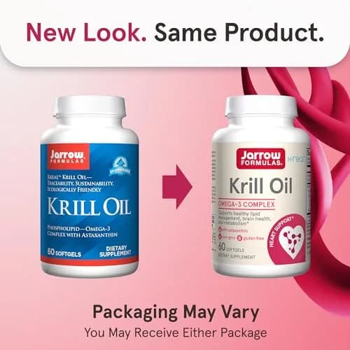 Jarrow Formulas Krill Oil 1200mg Softgels (60 Count) | Phospholipid Omega-3 with Astaxanthin for Brain & Heart Health thumbnail 2