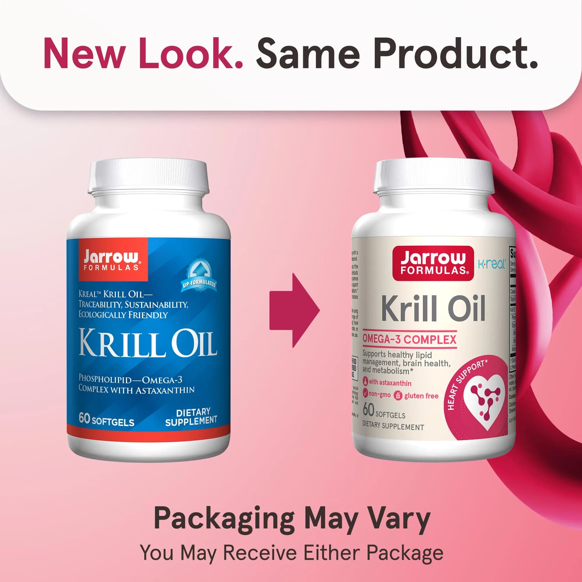 Jarrow Formulas Krill Oil 1200mg Softgels (60 Count) | Phospholipid Omega-3 with Astaxanthin for Brain & Heart Health - view 2