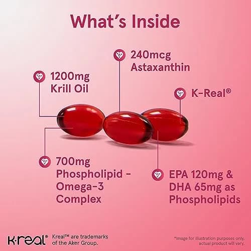 Jarrow Formulas Krill Oil 1200mg Softgels (60 Count) | Phospholipid Omega-3 with Astaxanthin for Brain & Heart Health thumbnail 3