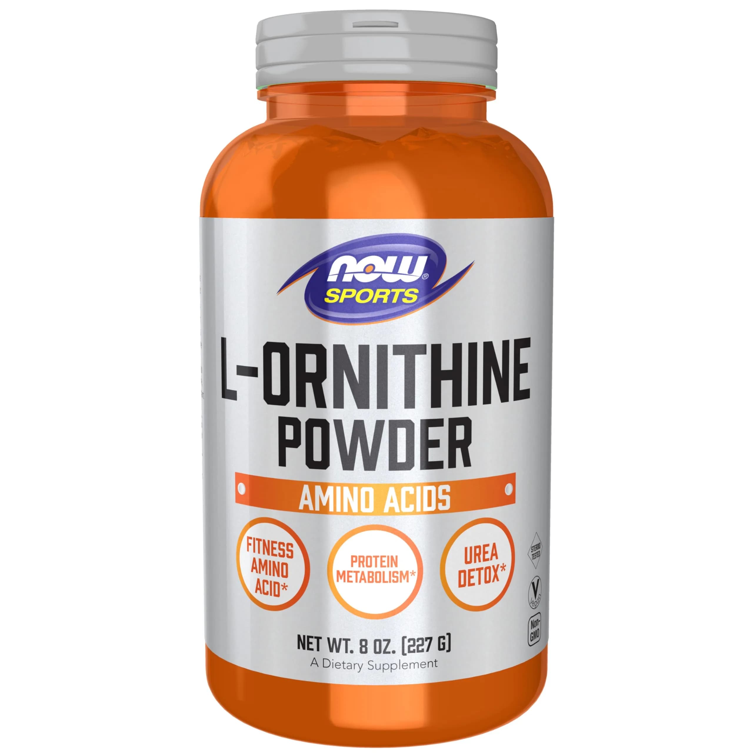 NOW L-Ornithine Powder 227g (8 oz) | Supports Protein Metabolism & Urea Detox - main product image