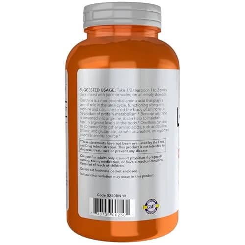 NOW L-Ornithine Powder 227g (8 oz) | Supports Protein Metabolism & Urea Detox thumbnail 3