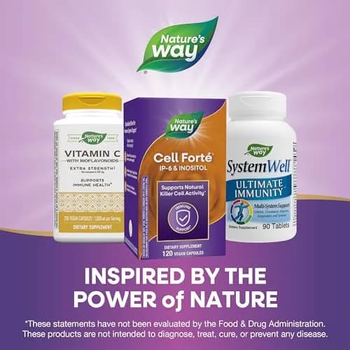 Nature's Way Cell Forté IP-6 & Inositol Immune Support Capsules 120 Count (480 Count Total) | Supports Natural Killer-Cell Activity thumbnail 6