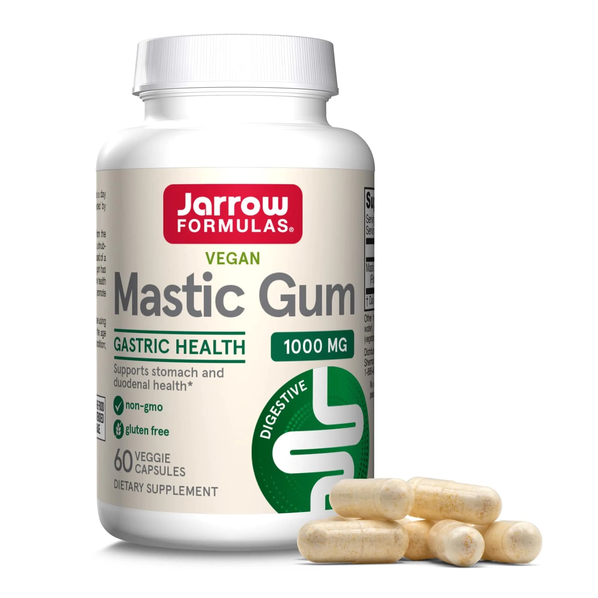 Jarrow Formulas Mastic Gum 1000 mg Veggie Capsules (60 Count) | Supports Stomach & Duodenal Health - main product image