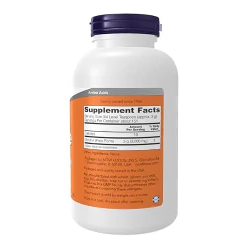NOW Foods Glycine Pure Powder 454 g (1 lb) | Promotes Restful Sleep & Neurotransmitter Support thumbnail 2