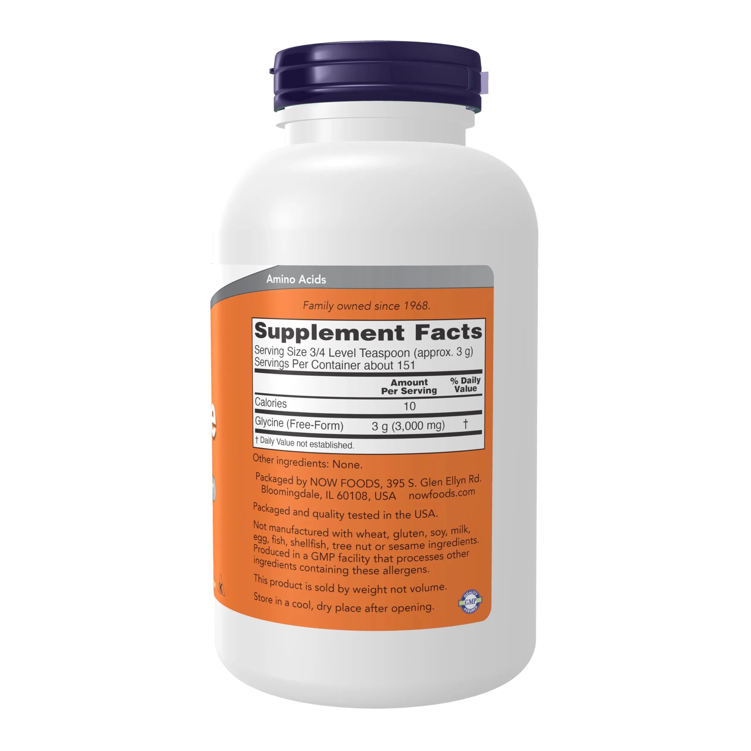 NOW Foods Glycine Pure Powder 454 g (1 lb) | Promotes Restful Sleep & Neurotransmitter Support - view 2