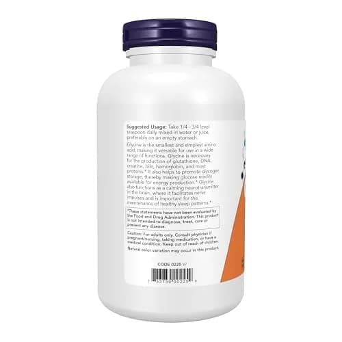 NOW Foods Glycine Pure Powder 454 g (1 lb) | Promotes Restful Sleep & Neurotransmitter Support thumbnail 3