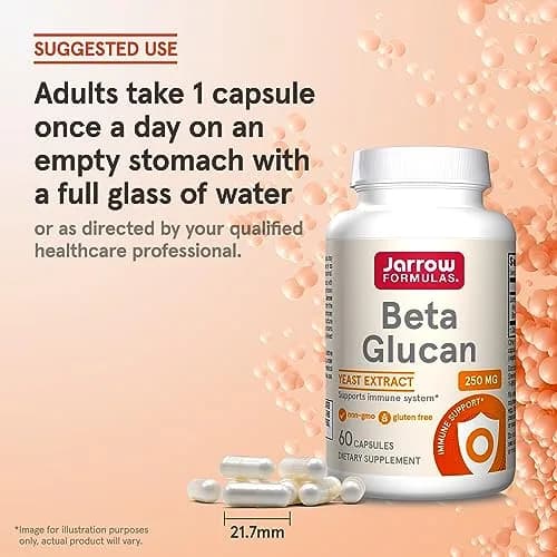 Jarrow Beta Glucan Dietary Supplement 60 Capsules | Supports Immune Health, Non-GMO & Gluten-Free thumbnail 7
