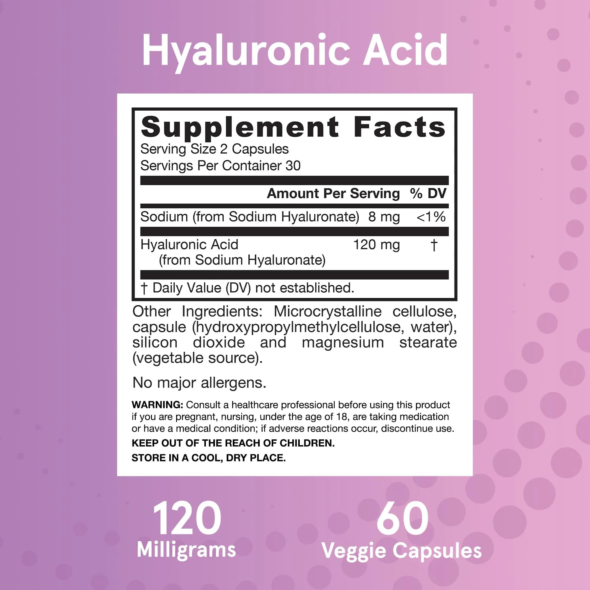 Jarrow Formulas Hyaluronic Acid 120 mg 60 Capsules | Supports Skin Hydration & Joint Health - view 6