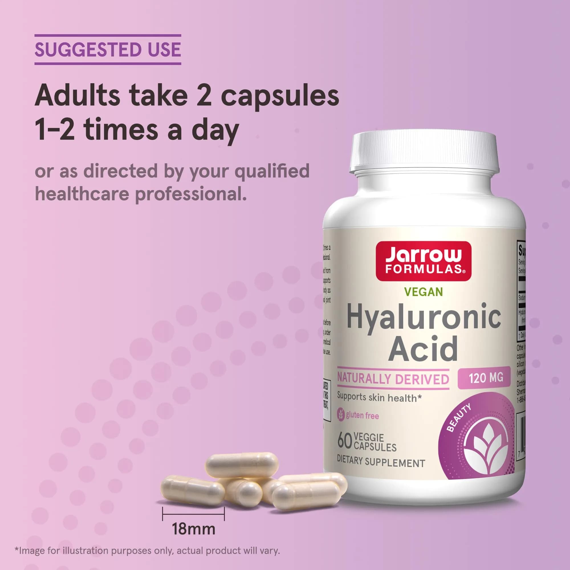 Jarrow Formulas Hyaluronic Acid 120 mg 60 Capsules | Supports Skin Hydration & Joint Health - view 7