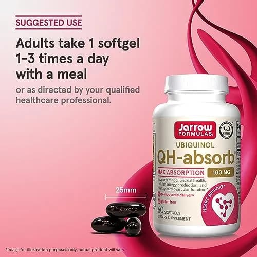Jarrow Formulas QH-Absorb Ubiquinol 100mg Softgels 60 Count (100 mg) | Supports Heart Health & Energy Production thumbnail 5