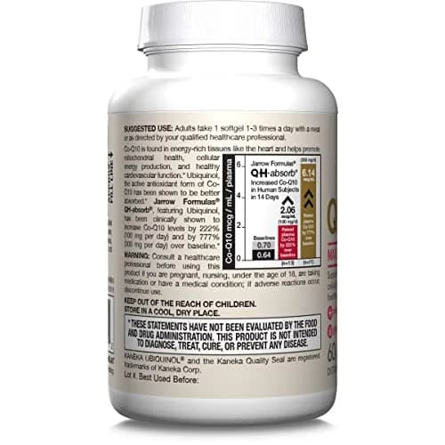 Jarrow Formulas QH-Absorb Ubiquinol 100mg Softgels 60 Count (100 mg) | Supports Heart Health & Energy Production thumbnail 7