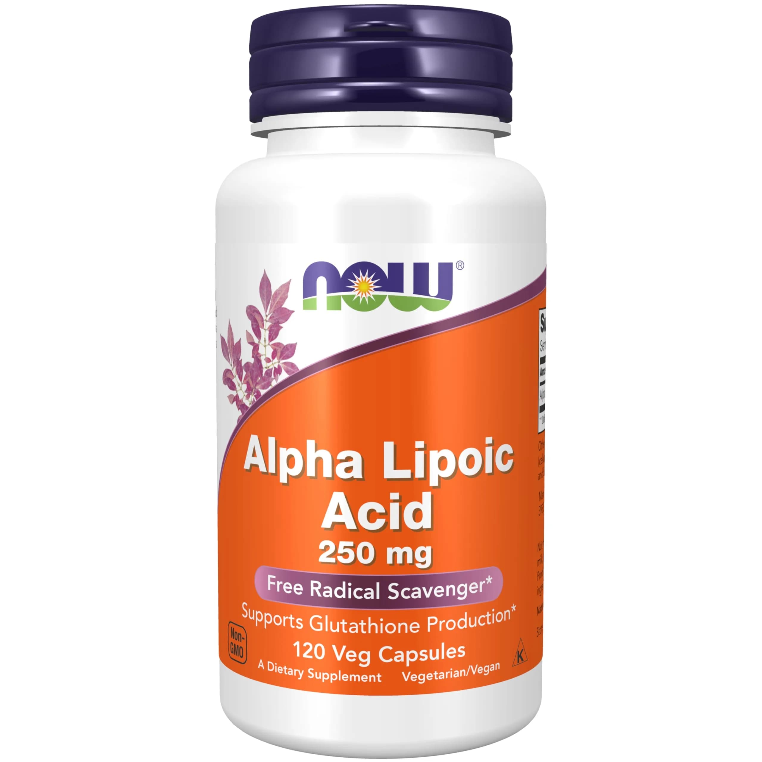 NOW Supplements, Alpha Lipoic Acid 250 mg | Supports Glutathione Production, 120 Veg Caps — Light Yellow