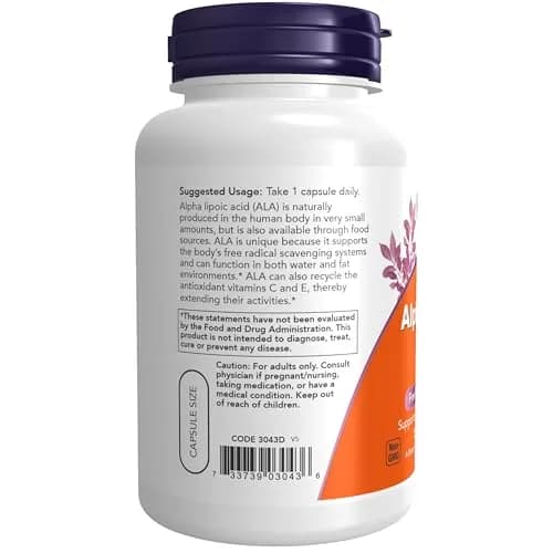 NOW Supplements, Alpha Lipoic Acid 250 mg | Supports Glutathione Production, 120 Veg Caps thumbnail 3