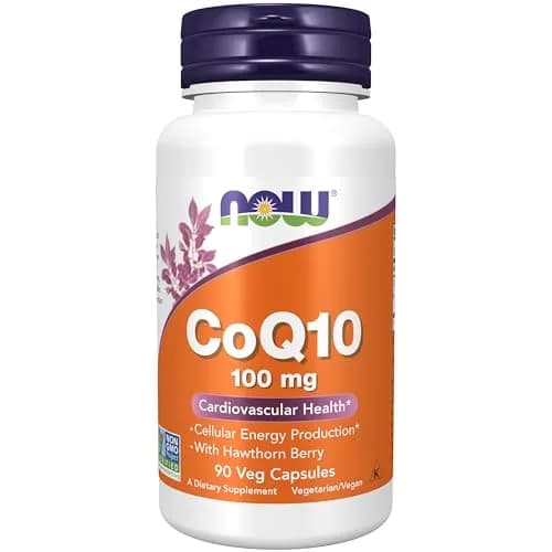 NOW Foods CoQ10 100 mg with Hawthorn Berry Veg Capsules 90 Count | Pharmaceutical Grade Coenzyme Q10 for Cellular Energy thumbnail 1