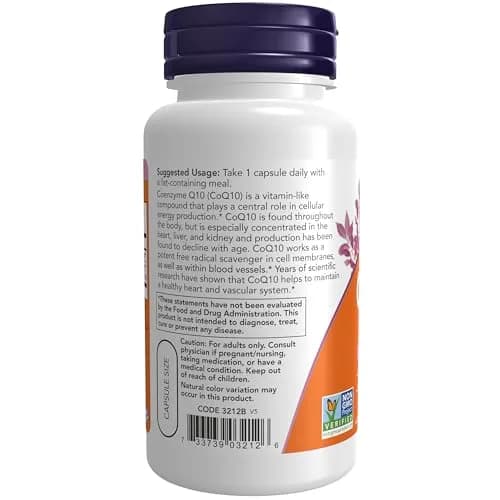 NOW Foods CoQ10 100 mg with Hawthorn Berry Veg Capsules 90 Count | Pharmaceutical Grade Coenzyme Q10 for Cellular Energy thumbnail 3