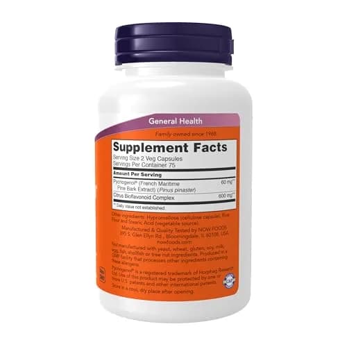 NOW Supplements Pycnogenol 30 mg with 300 mg Bioflavonoids | Supports Vascular & Immune Health (70-120 chars) thumbnail 2