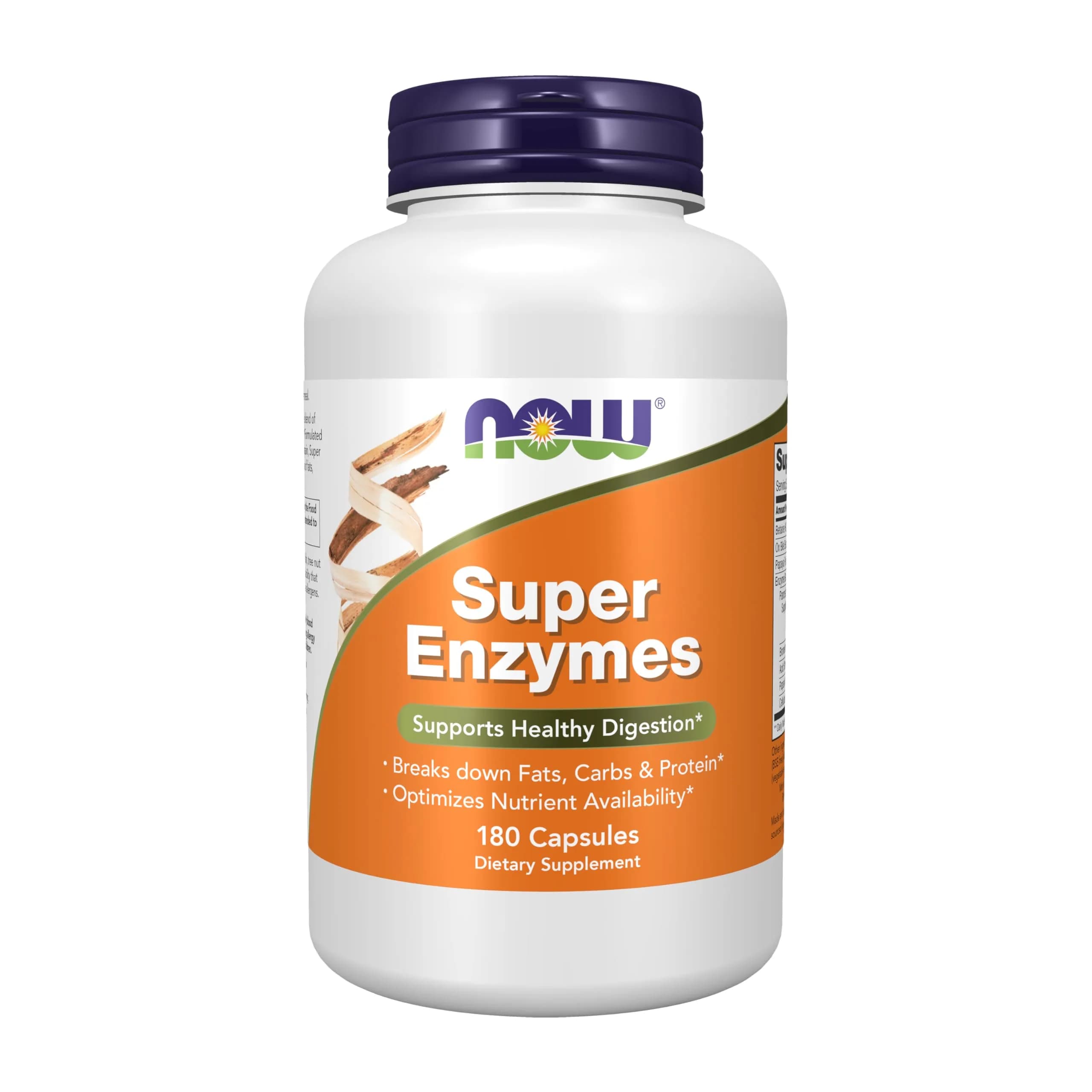 NOW Foods Super Enzymes Digestive Enzymes 180 Capsules | Supports Healthy Digestion — Beige W/Speckles