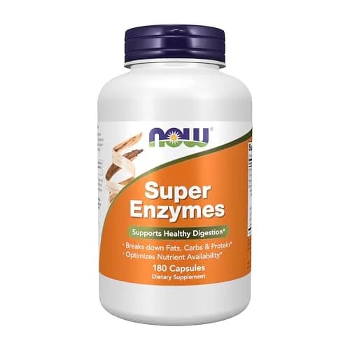 NOW Foods Super Enzymes Digestive Enzymes 180 Capsules | Supports Healthy Digestion thumbnail 1