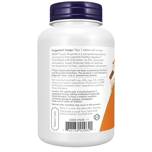 NOW Supplements Super Enzymes 180 Tabs | Supports Healthy Digestion & Nutrient Breakdown thumbnail 3