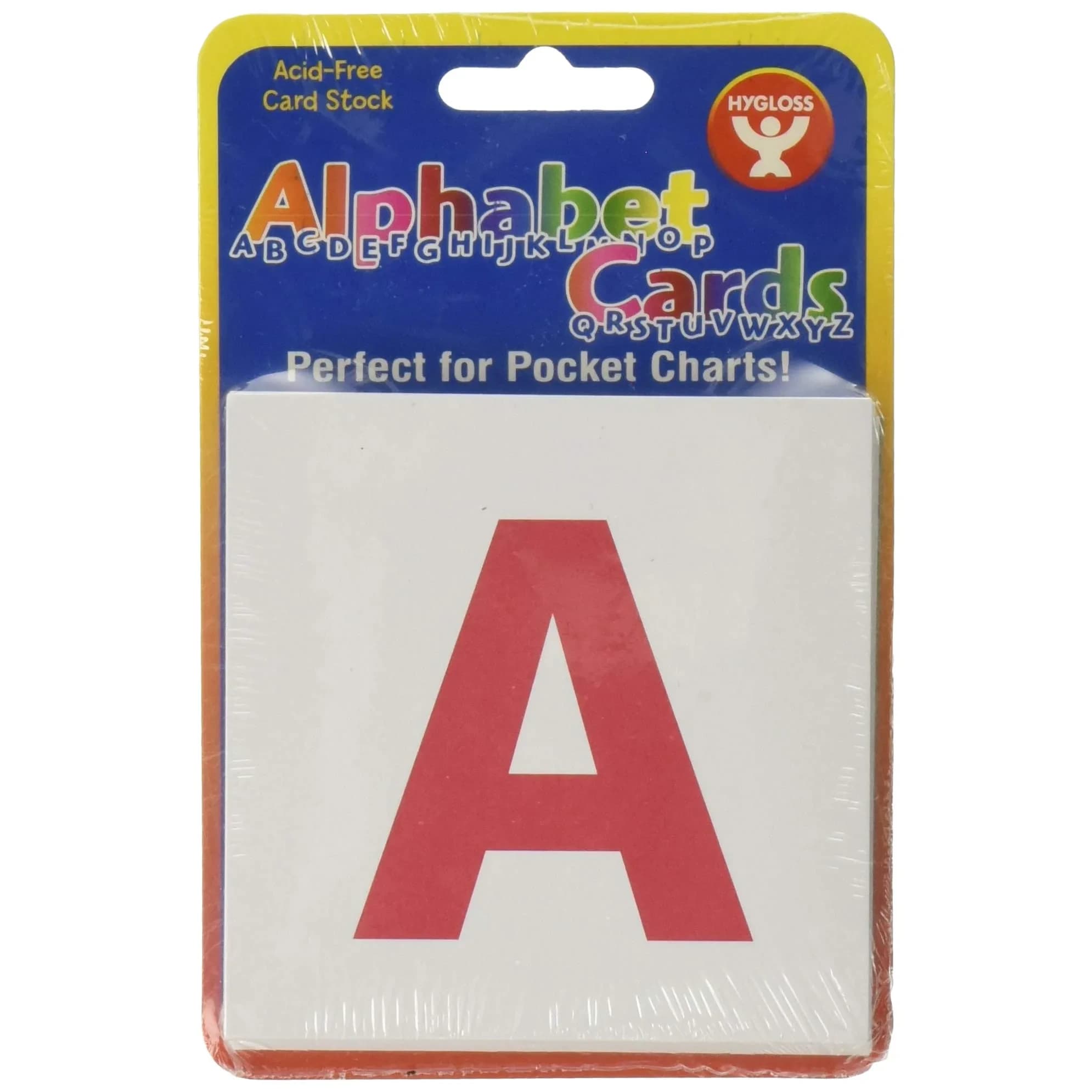 Hygloss Alphabet Flashcards 3" x 3" (7.6cm x 7.6cm) — Uppercase Letters, 30-Pack | Literacy Learning Card Kit
