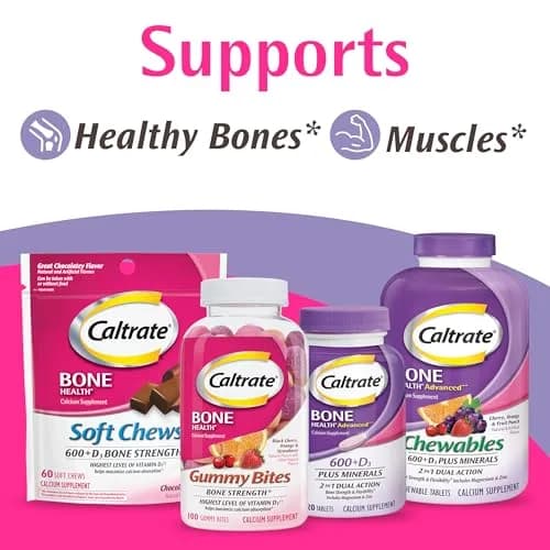 Caltrate 600 Plus D3 Plus Minerals Calcium and Vitamin D Supplement Tablets 165 Count | Bone Strength & Flexibility thumbnail 7