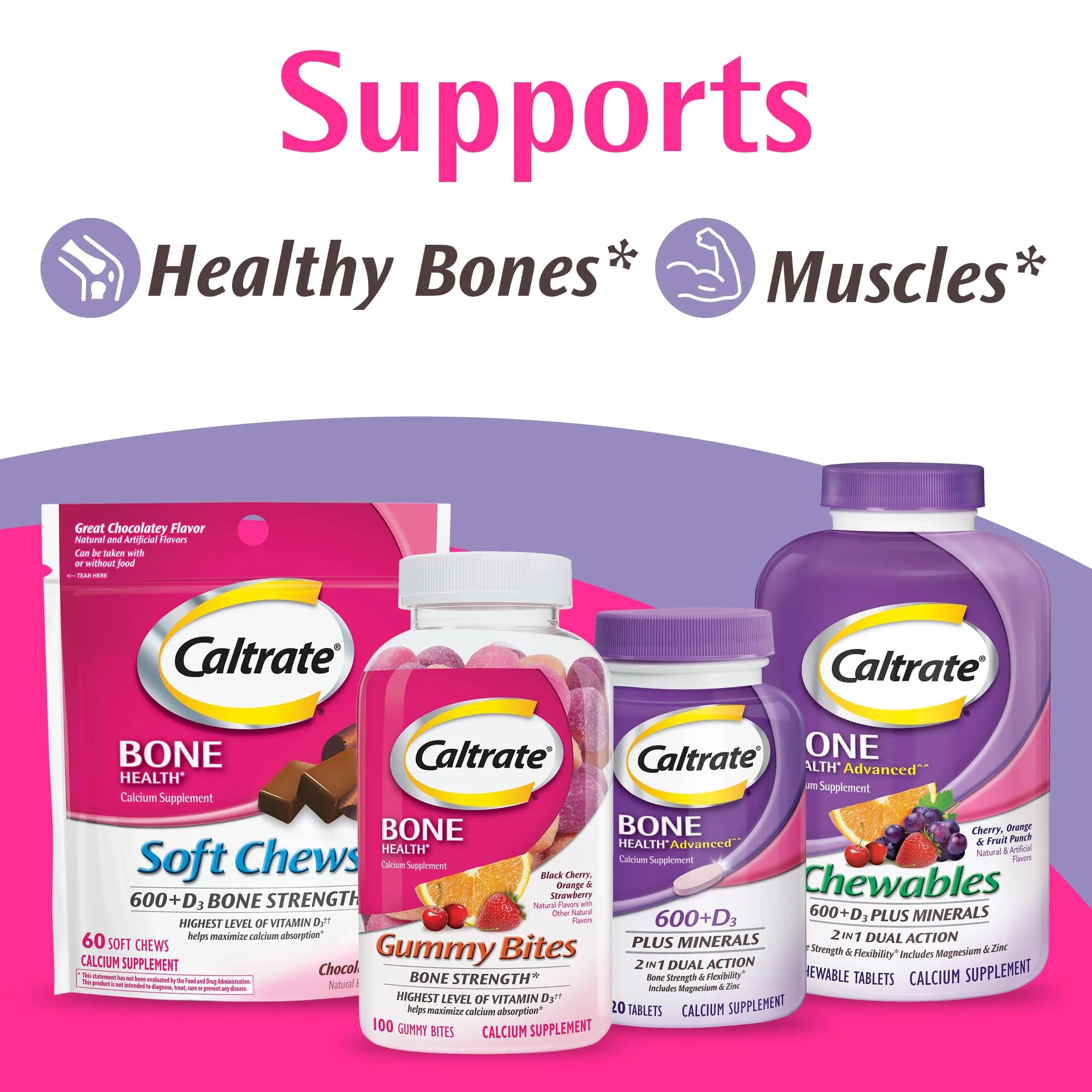 Caltrate 600 Plus D3 Plus Minerals Calcium and Vitamin D Supplement Tablets 165 Count | Bone Strength & Flexibility - view 7