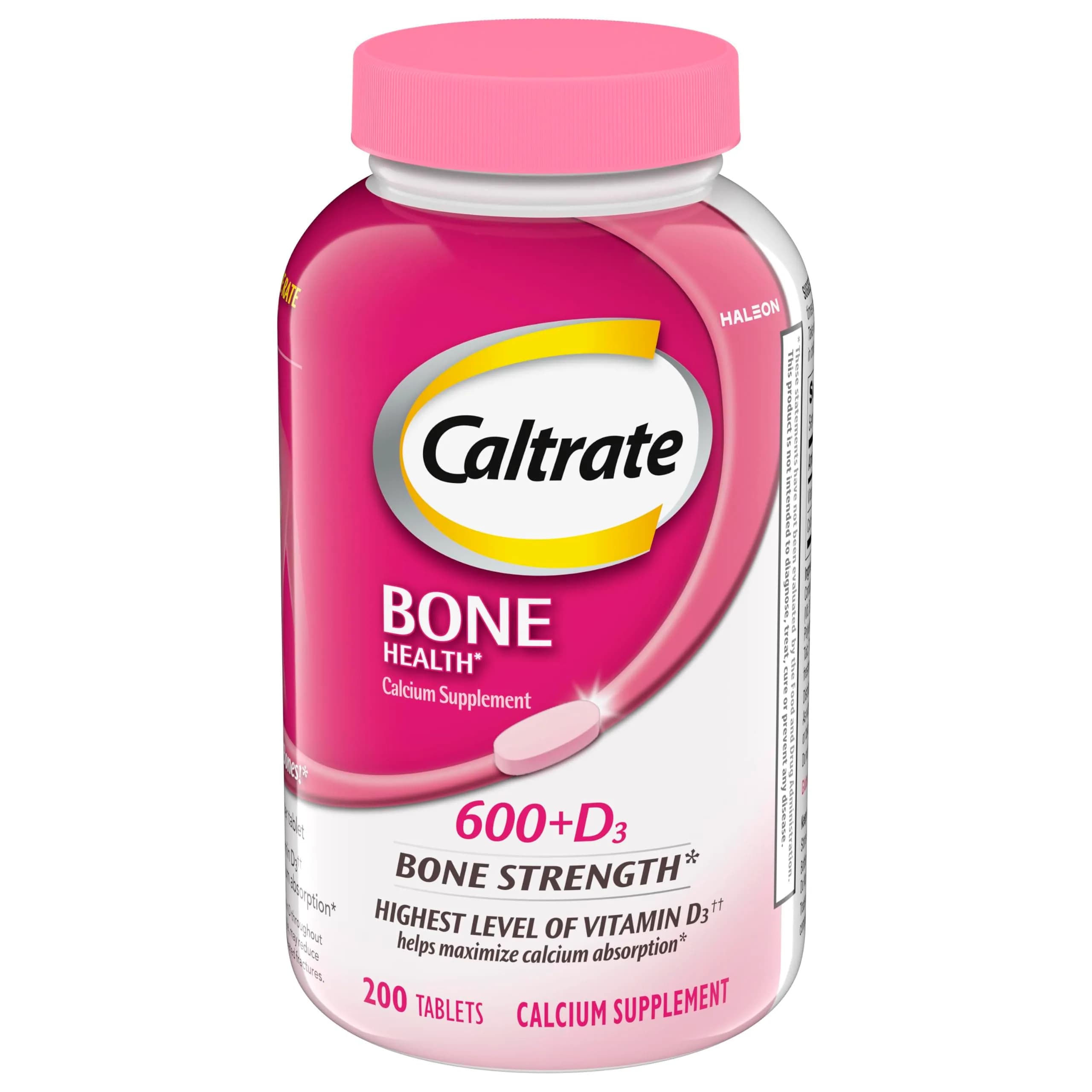 Caltrate 600 Plus D3 Calcium and Vitamin D Supplement Tablets 200 Count | Bone Health Support with High Vitamin D3 - main product image
