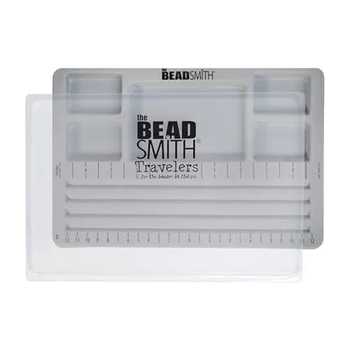 The Beadsmith Mini Bead Board Grey Flocked 19cm x 28.3cm | Design Bracelets & Necklaces with 4 Channels & 5 Compartments thumbnail 1
