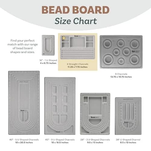 The Beadsmith Mini Bead Board Grey Flocked 19cm x 28.3cm | Design Bracelets & Necklaces with 4 Channels & 5 Compartments thumbnail 6