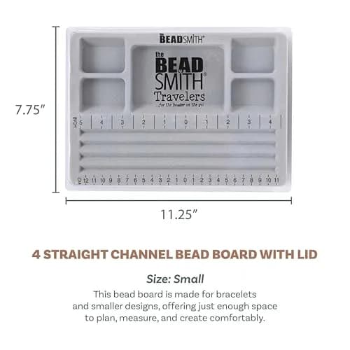 The Beadsmith Mini Bead Board Grey Flocked 19cm x 28.3cm | Design Bracelets & Necklaces with 4 Channels & 5 Compartments thumbnail 3