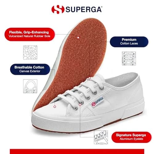 Superga 2750 Cotu Classic Canvas Sneakers for Men & Women | Breathable, Non Slip Rubber Sole, White, 3.5 Men / 5 Women thumbnail 7