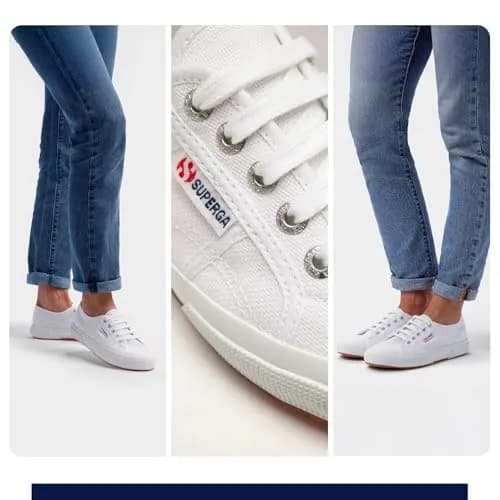 Superga 2750 Cotu Classic Canvas Sneakers for Men & Women | Breathable, Non Slip Rubber Sole, White, 3.5 Men / 5 Women thumbnail 2